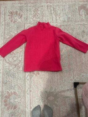 Girls' Pink Mock Neck Long-Sleeve Top